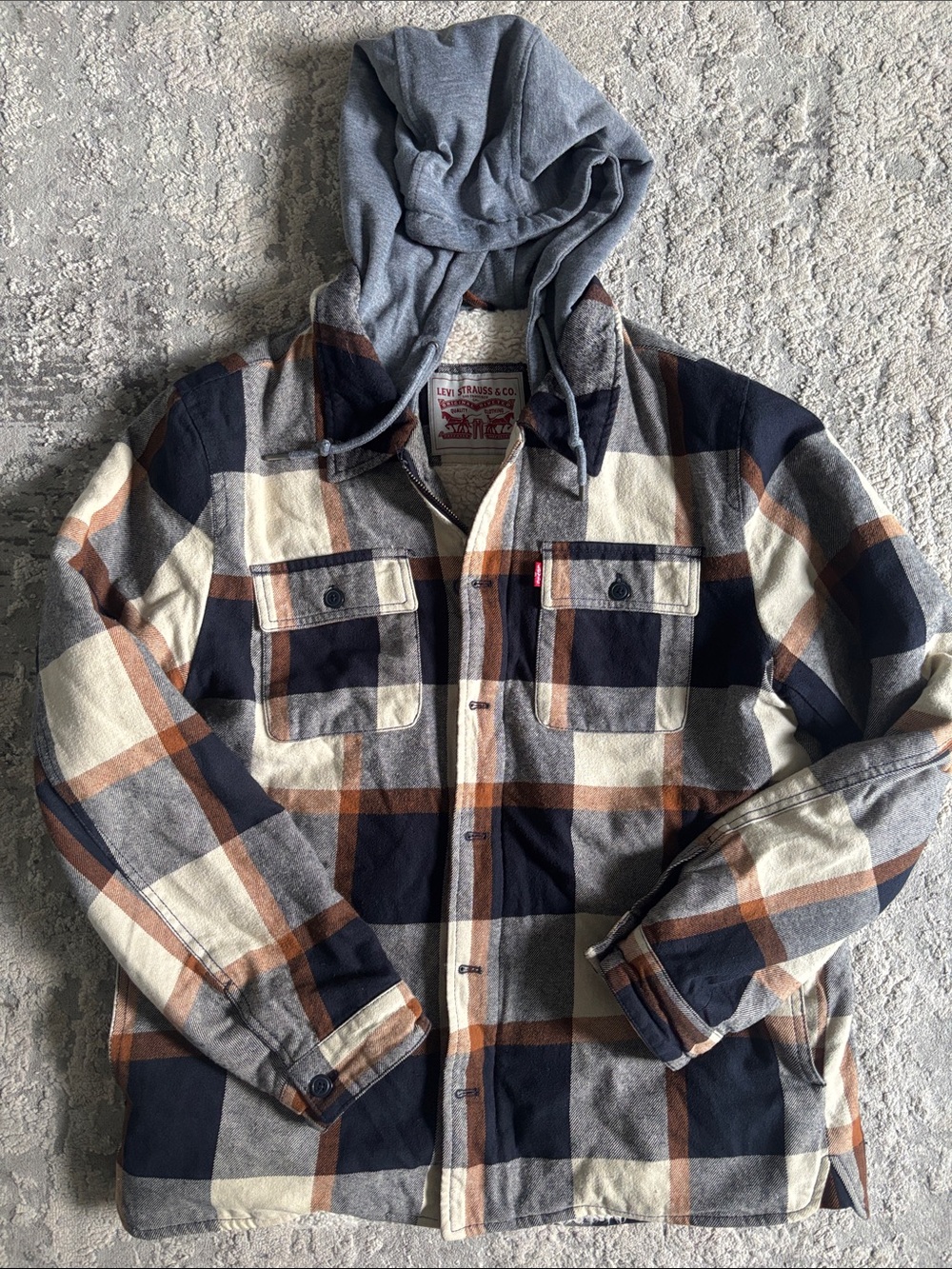 LEVIS PLAID COAT SWEATER
